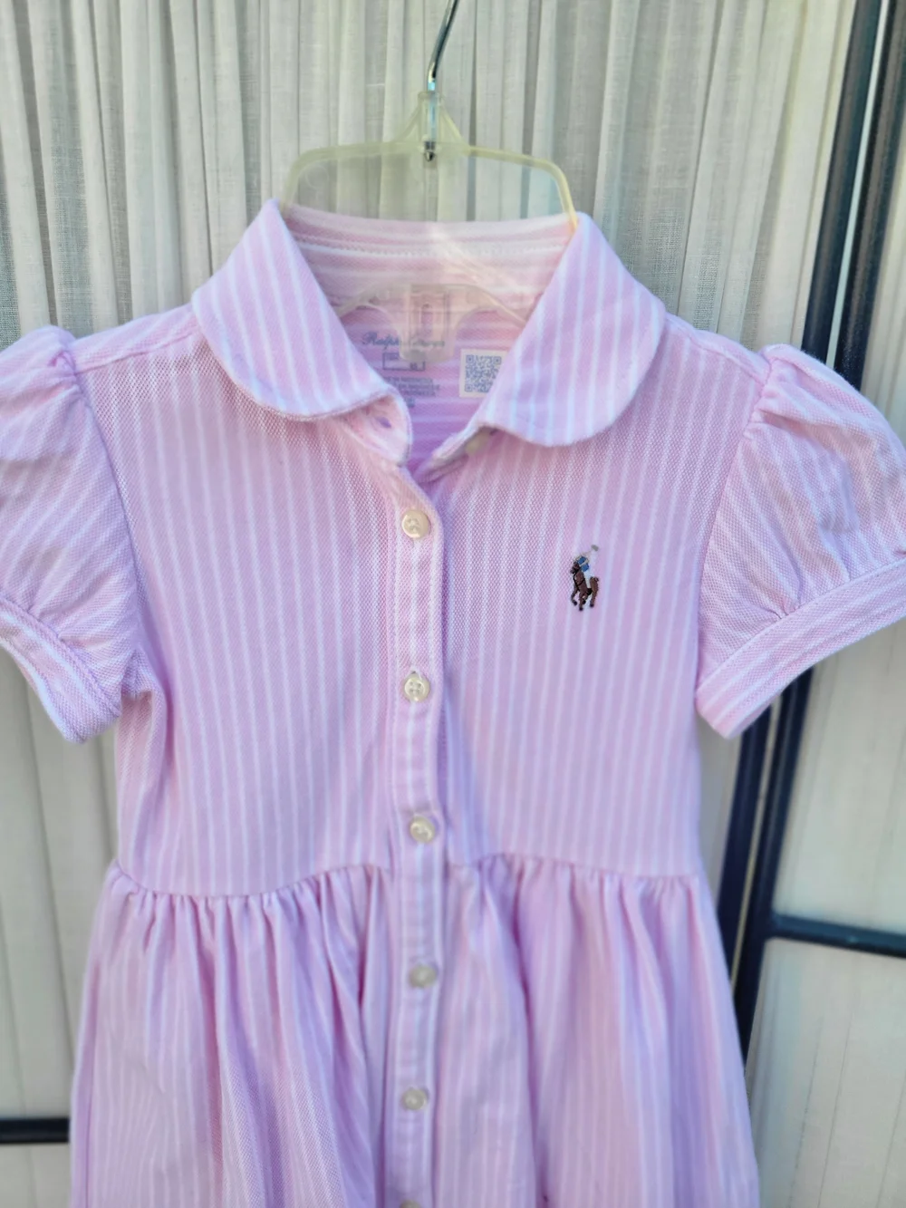 Ralph Lauren Pink Striped Polo Dress - Girls